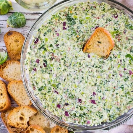 Cheesy Asiago Brussels Sprouts & Kale Dip