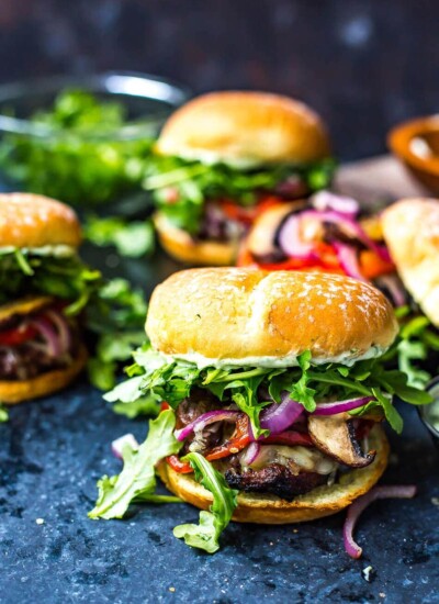 Mediterranean Portobello Beef Burgers