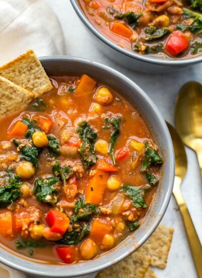 Slow Cooker Tuscan Sausage and Kale Soup